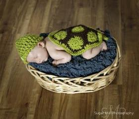Baby Turtle, Newborn Turtle, Newborn Photo Prop, Newborn Crochet Hat, Crochet Baby Hats, Turtle Hat, Baby Hats, Crochet Newborn Hat