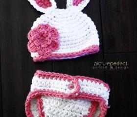 Baby Girl Bunny Hat Must See Too Cute Newborn Baby Boy or Girl Crochet Bunny Hat/Diaper Cover Set Gift Newborn Crochet Hats Easter Set